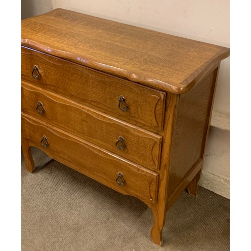 22 - Vintage Continental Chest Of Three Drawers. 92 x 42 x 81 cms