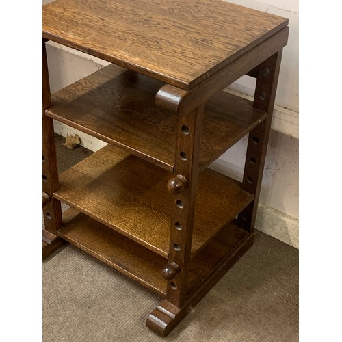 34 - Vintage Adjustable Oak Shelf Unit. 54 x 49 x 75 cxms