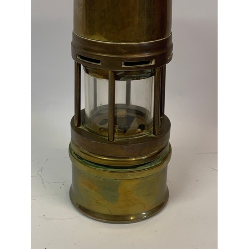 179 - Similar To Previous Lot Brass Miners Lamp 29 cms High .