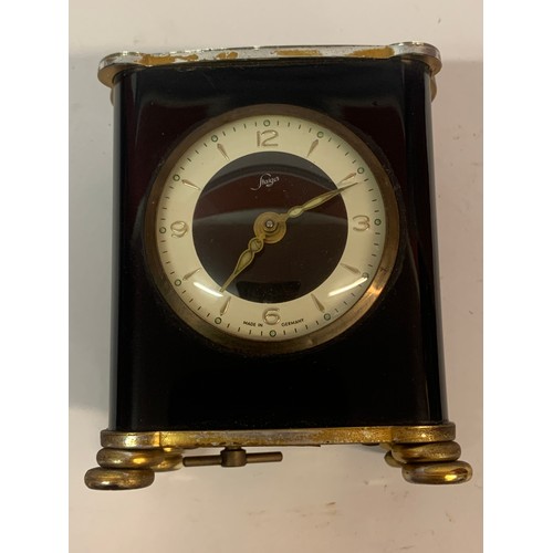 182 - Vintage German Made  Staiger Wind Up Musical  Clock. 11 cms High