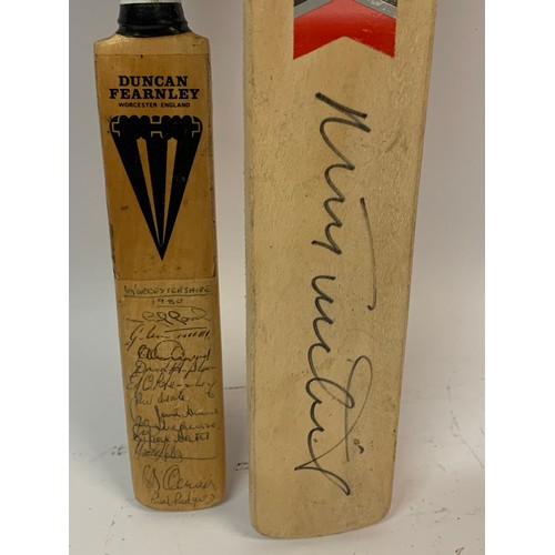 192 - Two Miniature Signed Cricket Bats. Somerset Along With Worcestershire 1980 (2)