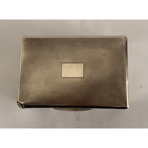 118 - Hallmarked Silver Cigarette Box London 1939 Engraved ‘First Officer Overy From Officers And Ratings ... 