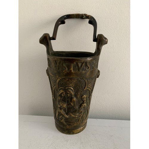 210 - Antique Bronze Aspersorium Or Holy Water Pail 
29 cms h