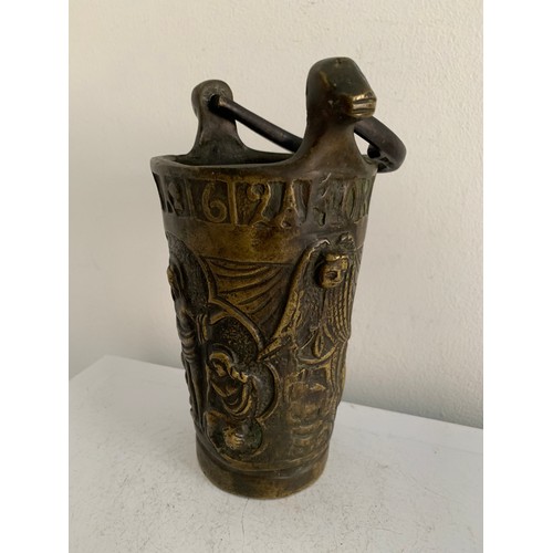 210 - Antique Bronze Aspersorium Or Holy Water Pail 
29 cms h