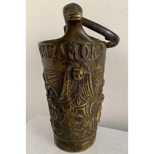 210 - Antique Bronze Aspersorium Or Holy Water Pail 
29 cms h