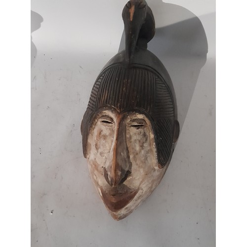 33 - Decorative Wood Tribal Face Mask 40cm long x 21cm wide