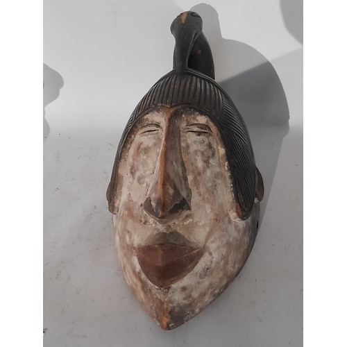 33 - Decorative Wood Tribal Face Mask 40cm long x 21cm wide