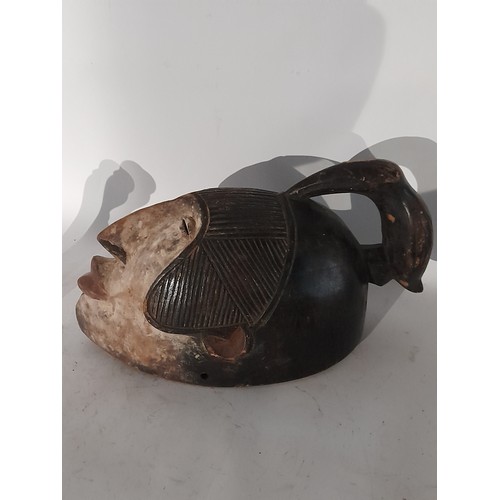 33 - Decorative Wood Tribal Face Mask 40cm long x 21cm wide