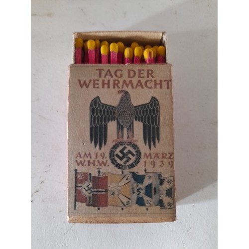 38 - 9 x German military themed match boxes with matches