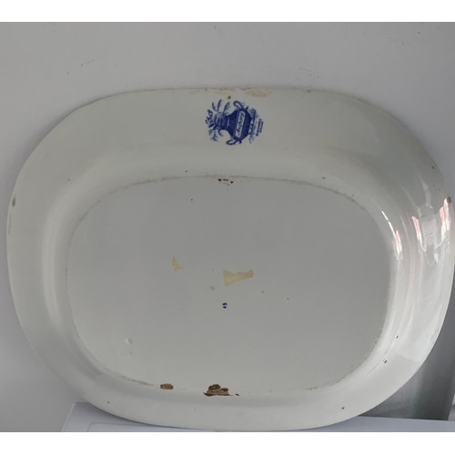 133 - 2 x Antique Blue And White Serving Plates , One By Booths The Other By Anglesey Ridgeways
41 x 32 cm... 