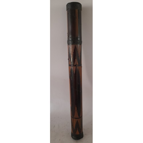 52 - Traditional Rain shaker rain stick carved bamboo 60cm long