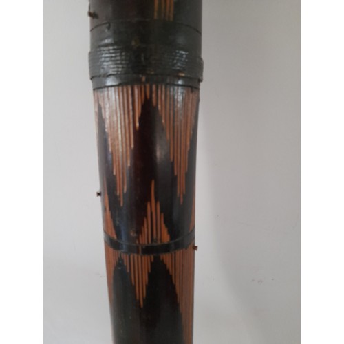 52 - Traditional Rain shaker rain stick carved bamboo 60cm long