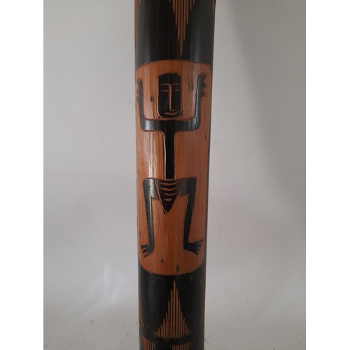 52 - Traditional Rain shaker rain stick carved bamboo 60cm long