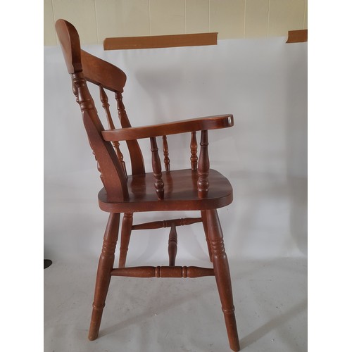 59 - Traditional Farmhouse fiddle back carver chair. seat height 46cm x 58cm width