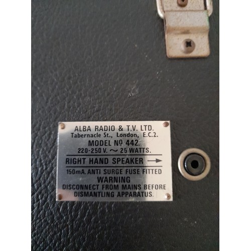 60 - Alba model 442 record layer with removable speaker. small hole in speaker grill. untested