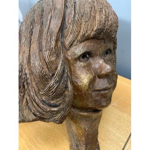 207 - Very Unusual Life Size Bronze Sculpture Of A Young Girls Head - Signed And Inscribed Elinor