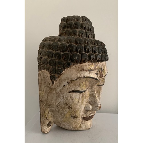 229 - Vintage Large Carved Wooden Head Of Buddha
25 x 14 x 35 cms h