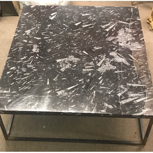 47 - Large And Rare Very Heavy  Fossil Marble Table. 130 x 110 x 38 cms