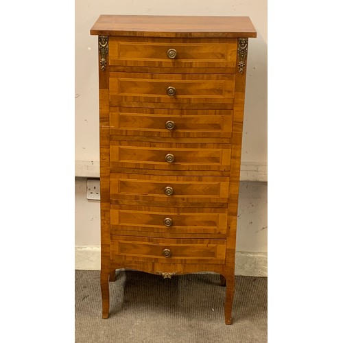 36 - French Chest Of Seven Drawers. 50 x 31 x 102 cms