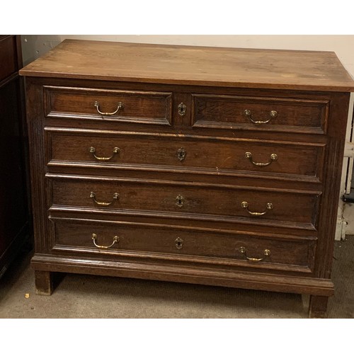 38 - Vintage Oak Continental Two Over Three Chest Of Drawers. 109 x 49 x 87 cms