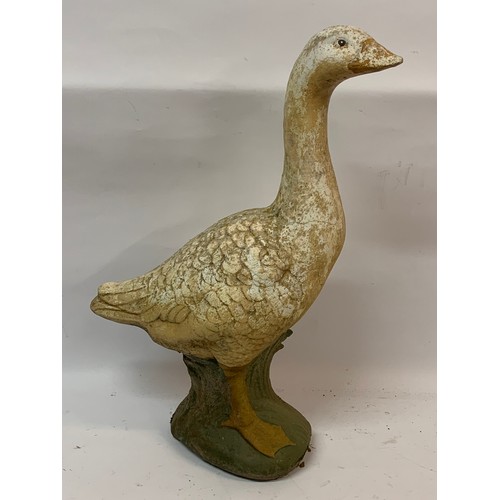 50 - Life Size Stone / Reconstituted Goose Standing 61 cms High