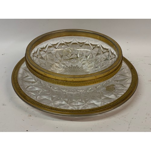 276 - Signed Val St Lambert Gilt Edged Plate And Bowl. Plate Measures 31 cms Diameter (2)