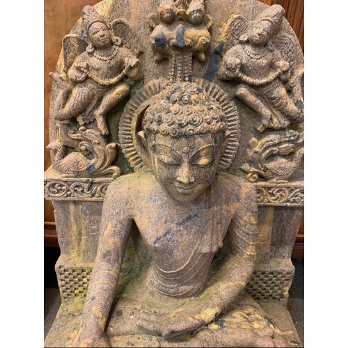 307 - A Rare Indian (Northwest India Or Uttar Paradesh  Jain  Sandstone / Hard stone  Stele Sculpture Of  ... 