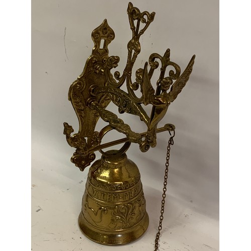 299 - Brass Monastery / Church Style Wall Mounted Bell.