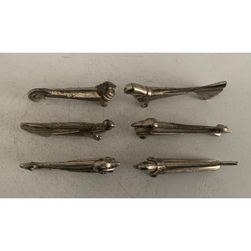 238 - Set Of 6 Early Vintage Knife Rests Of Bird Form
8 cms w