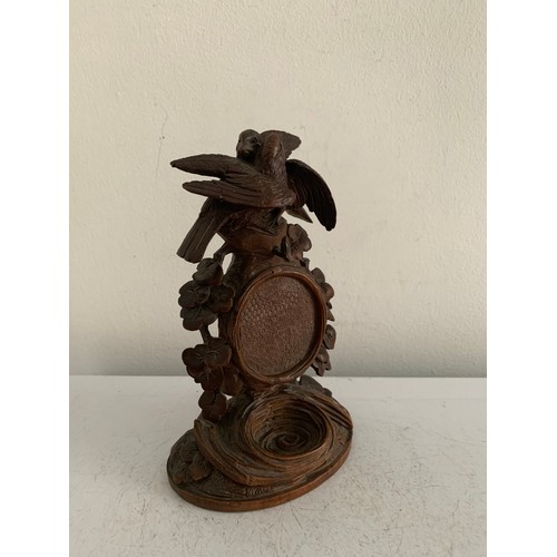 242 - Antique Black Forest Carved Wooden Watchstand With Carved Bird Decoration af
11 x 7 x 17 cms h