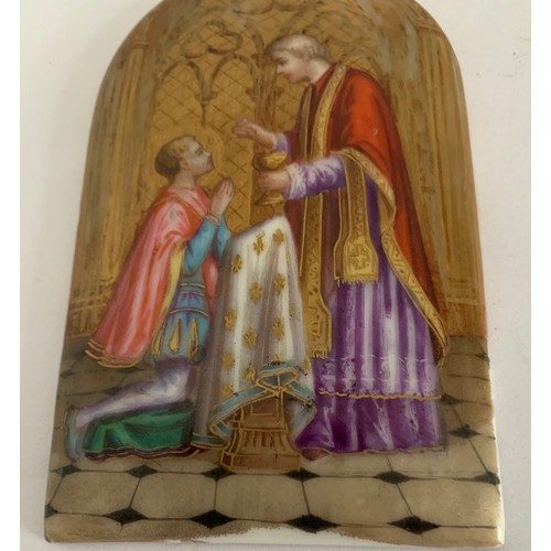 230 - 19thC Porcelain Plaque Of Religious Form
10 x 6 cms