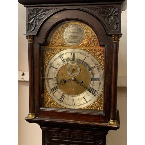 60 - Carved Wood  Longcase Clock By Francis Dorrell Of London.210 cms High