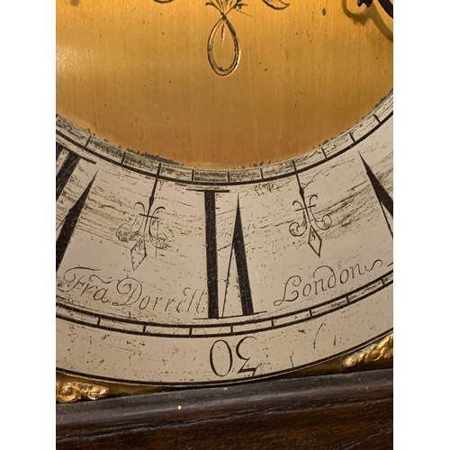 60 - Carved Wood  Longcase Clock By Francis Dorrell Of London.210 cms High