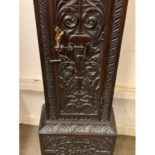 60 - Carved Wood  Longcase Clock By Francis Dorrell Of London.210 cms High