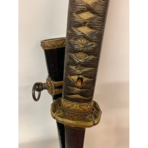 374 - Early Navel Landing Forces Shingunto With Metal Scabbard And Signature To Tang.102 cms