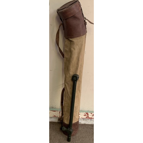 387 - WW2 Romanian I.O.R Bucuresti Trench Periscope & Tripod Along With A Leather And Canvas Carry Case.