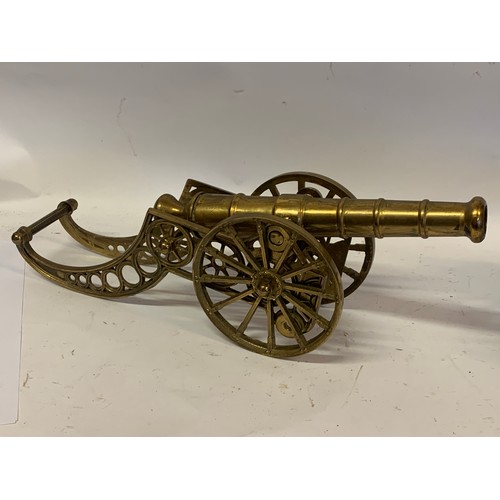 384 - A Matched Pair Of Large Brass  Cannons. Largest 42 x 21.5 cms (2)