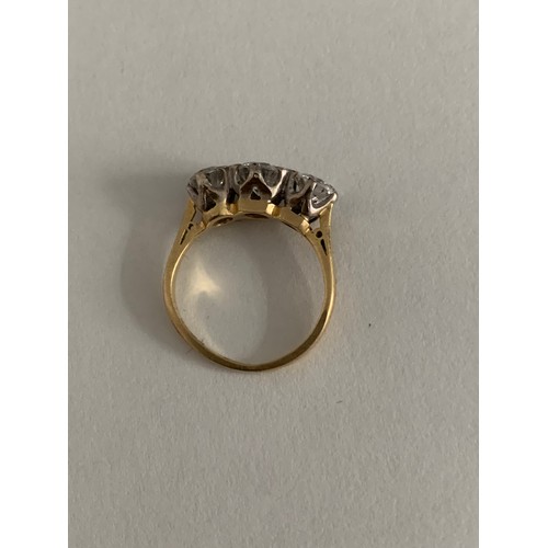 349 - 3 stone diamond .5 .5 6
Vintage Diamond Ring Having 3 Diamonds 1.6cts (.5,.5 & .6 ) In 18ct Gold. Si... 