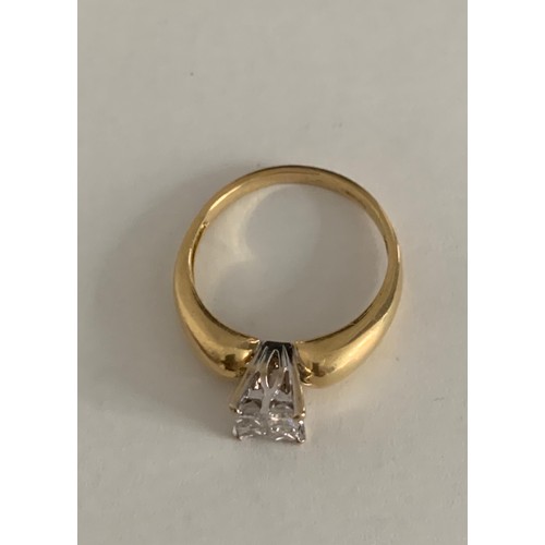 339 - 4 Brilliant Cut Diamonds Set In 18ct Gold Ring. Size S