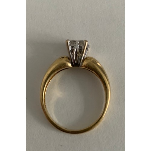 339 - 4 Brilliant Cut Diamonds Set In 18ct Gold Ring. Size S