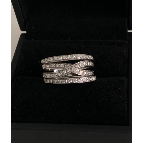 346 - Diamond Ring Set In 18ct White Gold 
12.3 g. Size Q