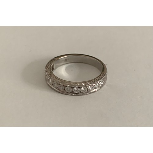 336 - 18 ct Half Eternity Ring With Brilliant Cut Diamonds. Size J