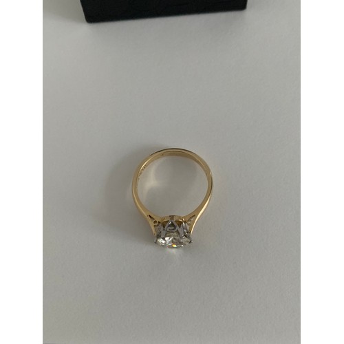 350 - Ladies Single Stone Brilliant Cut Diamond Ring In 18ct Gold 1.2 ct Colour F. Size N