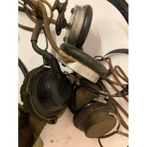 431 - Similar To Previous Lot Three Pairs Of WW2 Military Headphones. (3)