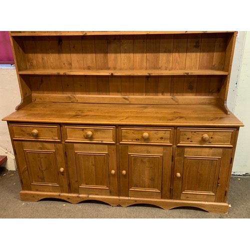 65 - Large Vintage Pine Dresser. 183 x 49 x 190 cms