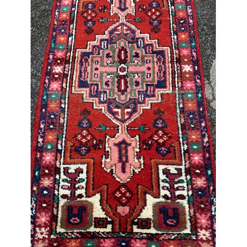 87 - Decorative Hand Made Ground Rug / Runner . 210 x 98 cms