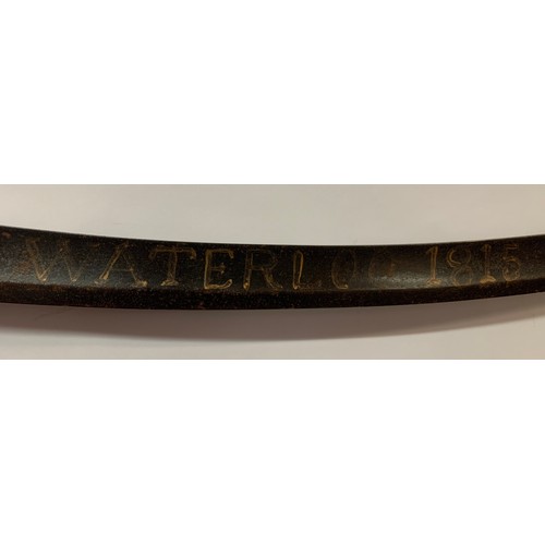 422 - 19th Century Cavalry Sword With The Legend Waterloo 1815 To The Curved Blade.