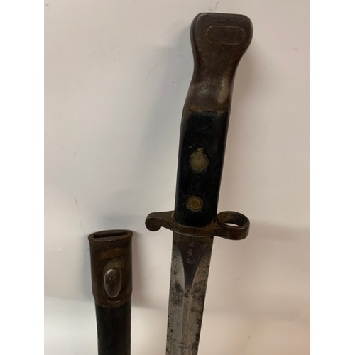 429 - British 188 Lee Metford  Bayonet With Scabbard (Tip Missing From Scabbard)