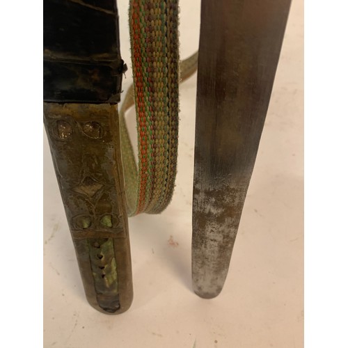 512 - Antique  Sword In Leather Scabbard Possibly A North African Tuareg .