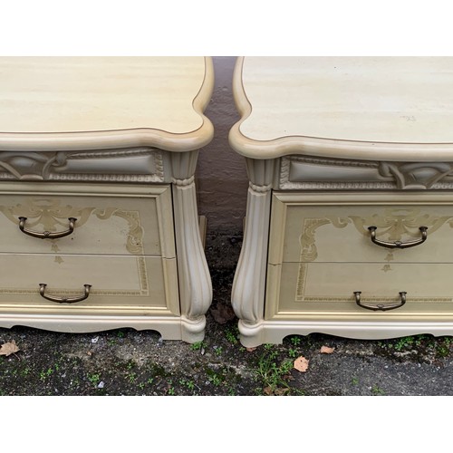 68 - Pair Of Continental Bedside Units. 66 x 41 x 57 cms